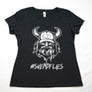 Women's V-Neck #Svendflies Tri-Blend Shirt (White Logo)