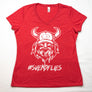 Women's V-Neck #Svendflies Tri-Blend Shirt (White Logo)