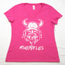 Women's V-Neck #Svendflies Tri-Blend Shirt (White Logo)