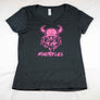 Women's V-Neck #Svendflies Tri-Blend Shirt (Hot Pink Logo)